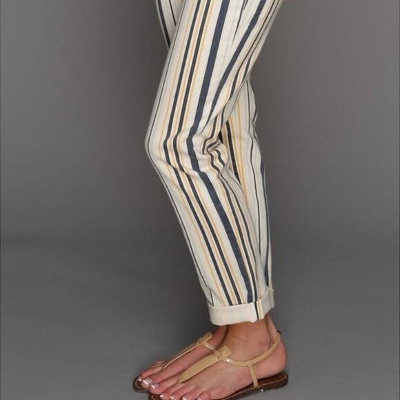 PAIGE Denim Jimmy Jimmy Skinny Cabana Blue stripe pants - Size 26 - Picture 2 of 12